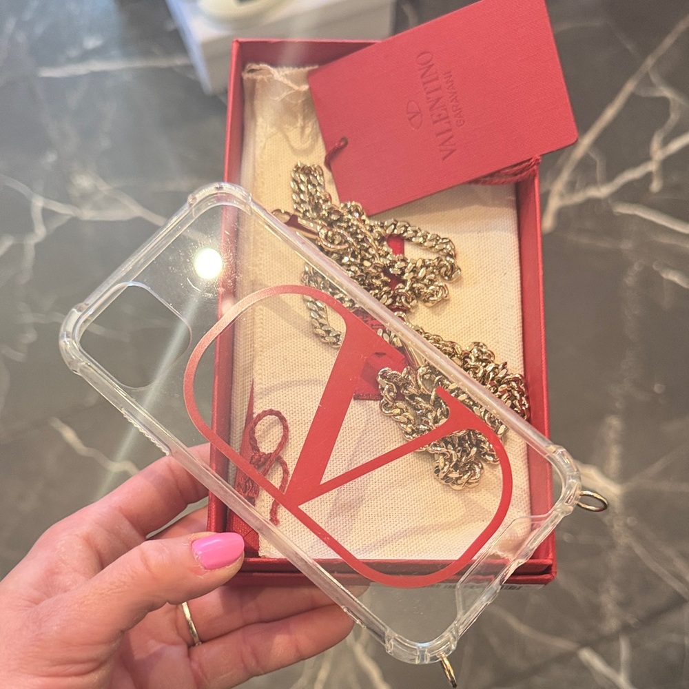 Valentino Clear Case with Red Logo